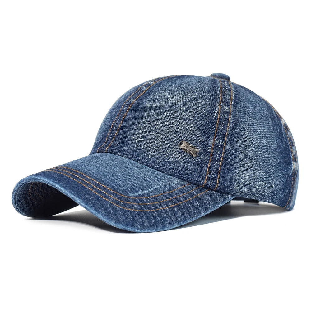 Vintage Washed Cotton Baseball Cap Men Women Denim Dad Hat