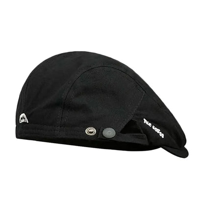 Casual Embroidered Cotton Beret Hat - Vintage Soft Reversible Newsboy Flat Cap
