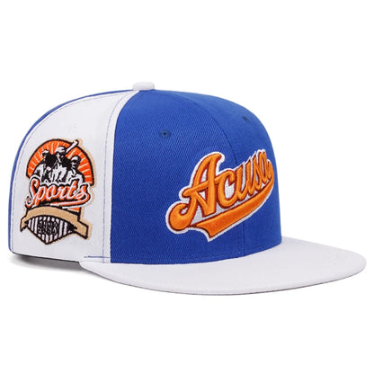 Acusa Color blocked Flat brimmed Hat Men's Trendy Baseball Hat Hip Hop Hat Women's