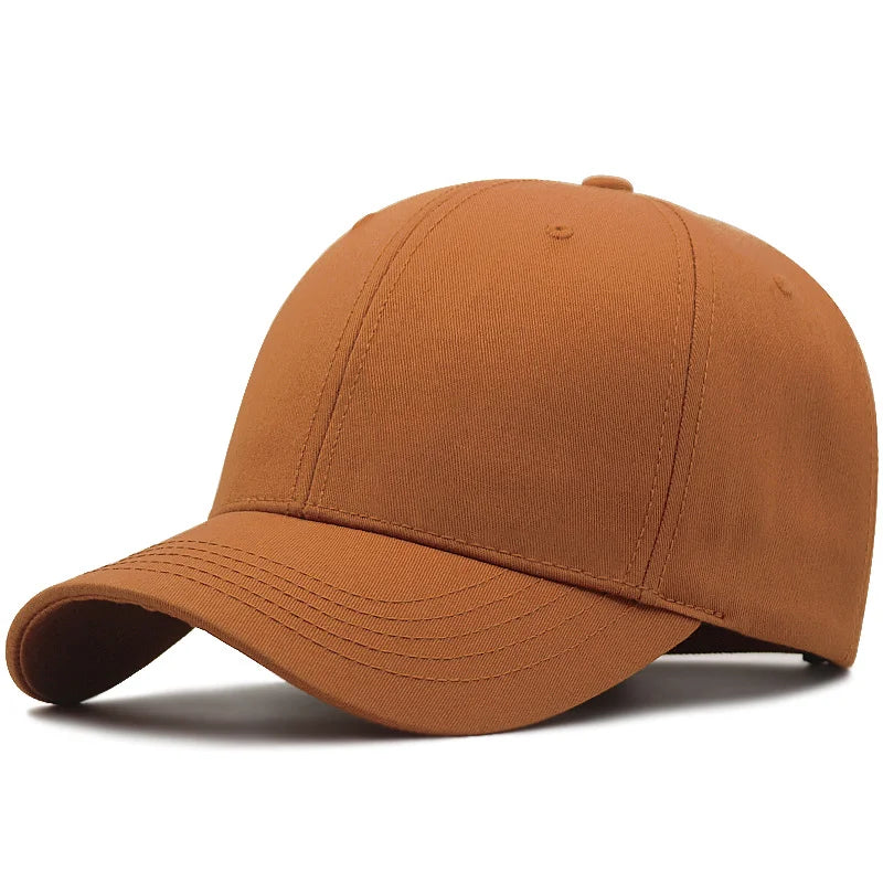 Adult Hard Cotton Big Size Baseball Hat Woman Solid Color Sun Cap Hiphop Man