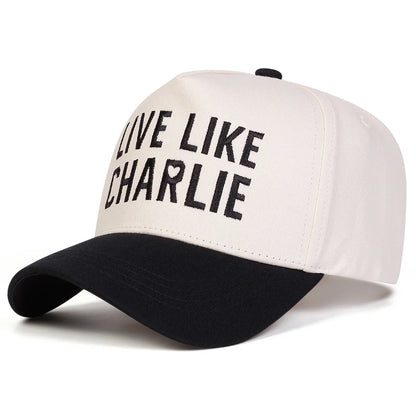 Unisex Live Like Charlie Letter Embroidery Baseball Caps Spring Autumn