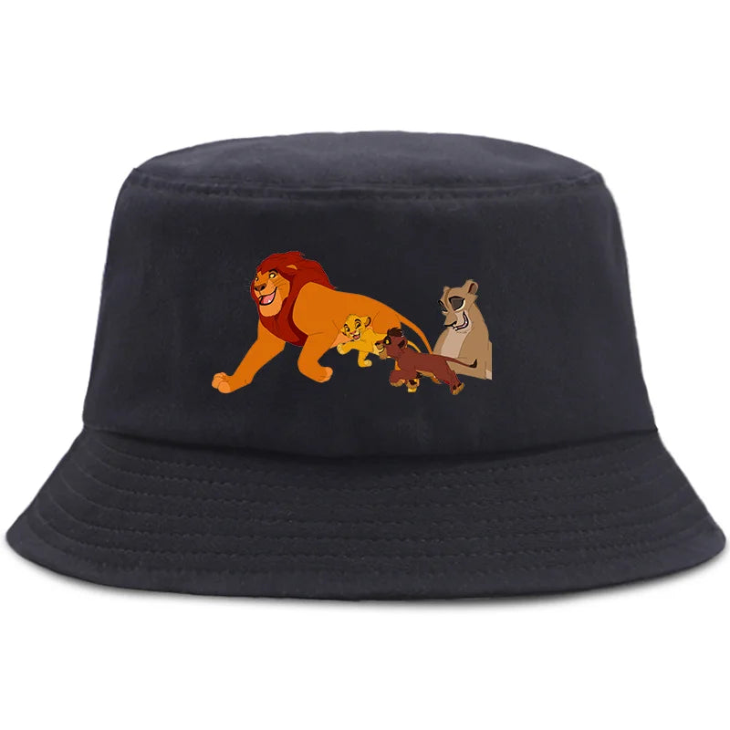Anime The Lion King Printed Fisherman Hat Cute Cartoon Bucket Hats Autumn Summer