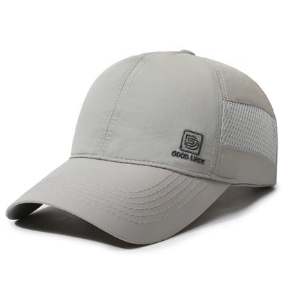 Men Quick Dry Baseball Cap Breathable Mesh Sun Hat Lightweight Adjustable