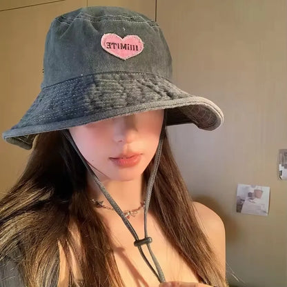 Japanese Retro Washed Cowboy Hats for Women Spring and Summer