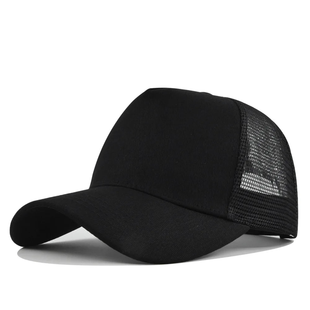 Customized Logo Hard Top 5 Panels Mesh Baseball Cap For Men Women