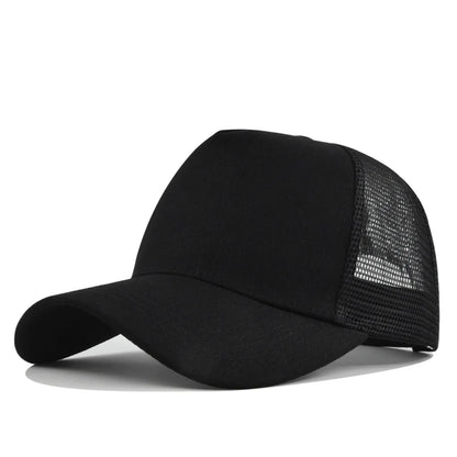 Customized Logo Hard Top 5 Panels Mesh Baseball Cap For Men Women