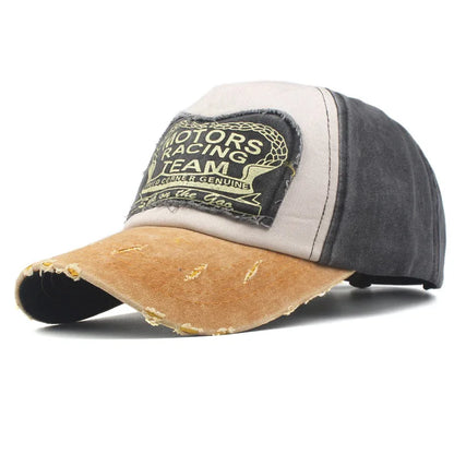 Vintage Washed Denim Baseball Cap For Men And Women