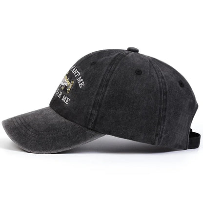 Unisex Fish Embroidery Wash Baseball Caps Spring and Autumn