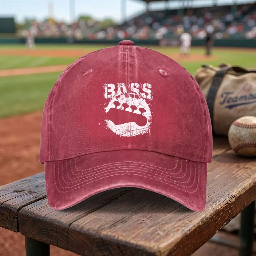 Exquisite Bass Guitar Washed Baseball Cap