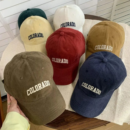 Washed and Fuzzed Alphabet Baseball Cap for Women
