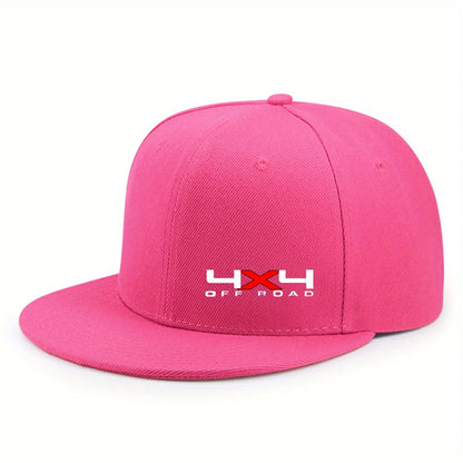 Unisex Adjustable Flat Brim Hip Hop Snapback Hat Solid Color Outdoor Daily Wear