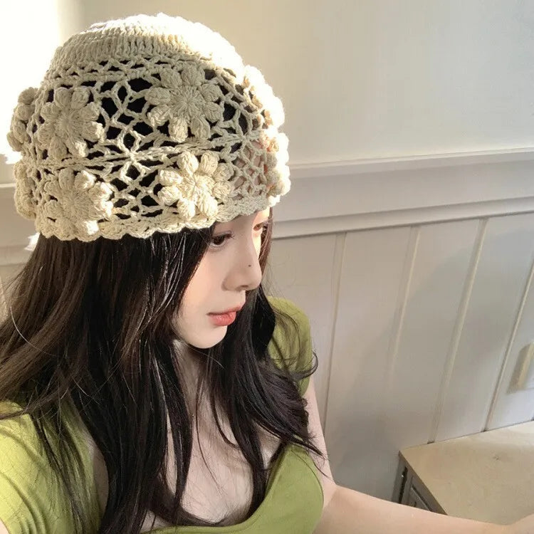 Women's Hats Y2k Caps Haze Blue Pile Pile Cap Sweet Cool Cap