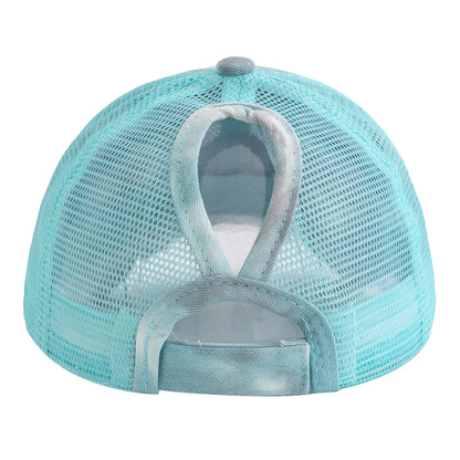 Women Ponytail Cap Tie Dyeing Design Baseball Cap Female