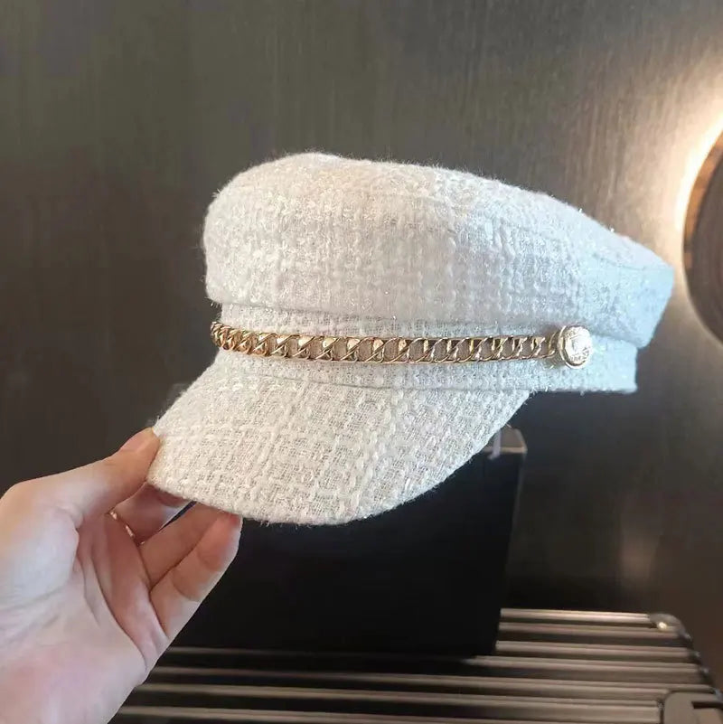 British Girl Style Flat Top Painter Hat