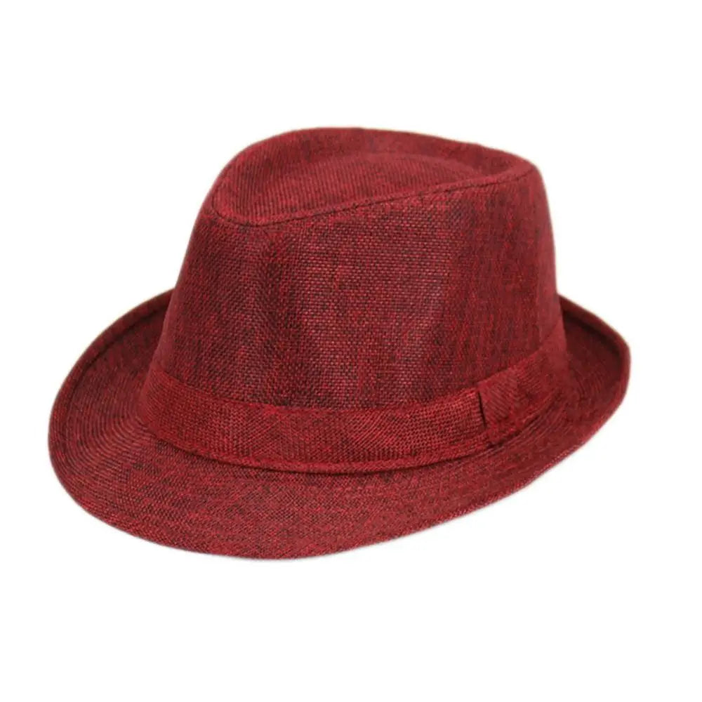 British Linen Men's Jazz Hat Solid Casual Church Beach Hat