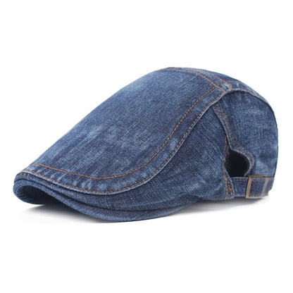 Japanese-Style Denim Newsboy Cap For Men Fashion Retro Hat Versatile Korean-Style Beret