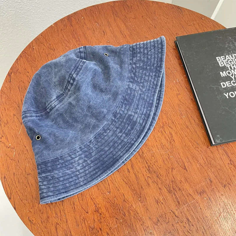 Outdoor Fisherman Hat Vintage Washed Cotton Bucket Hats Summer  Women
