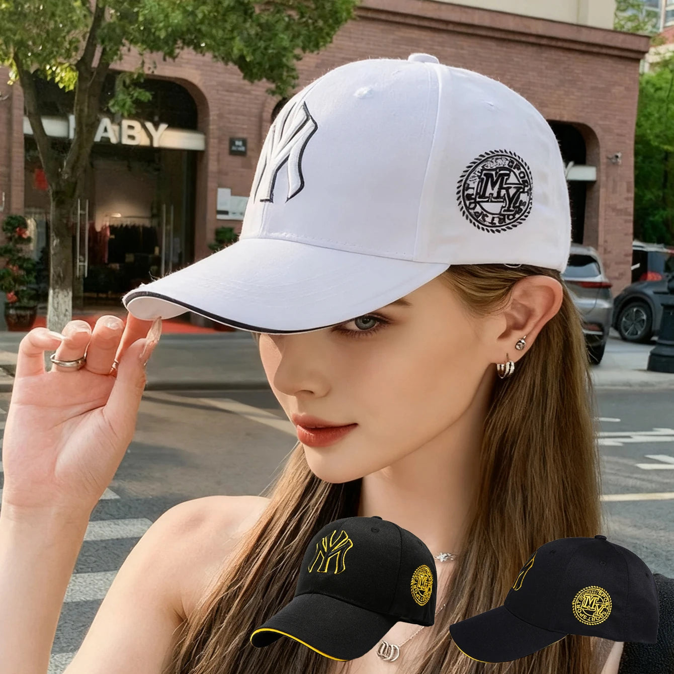 Duck Tongue Hat Unisex Couple Letter MY Embroidered Casual Baseball Hat Fashion Sports Cap