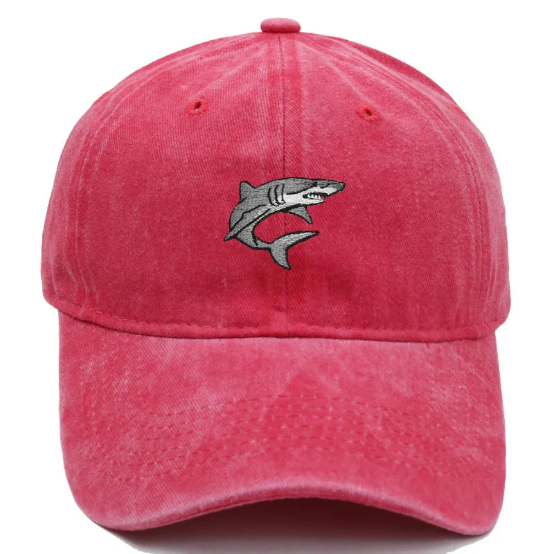 Shark Embroidery Design Baseball Cap