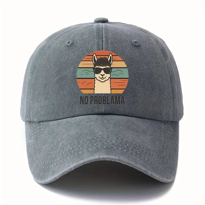 Male and Female Cartoon Alpaca Baseball Cap