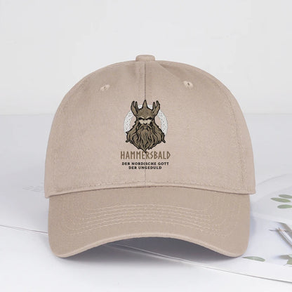 Hammers Bald Printed Baseball Cap Soft Comfortable Lightweight Breathable Adjustable Retro Viking Style