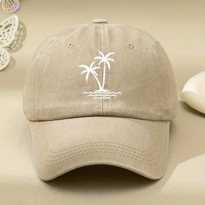 Vintage Palm Tree Print Design Baseball Cap Men Women