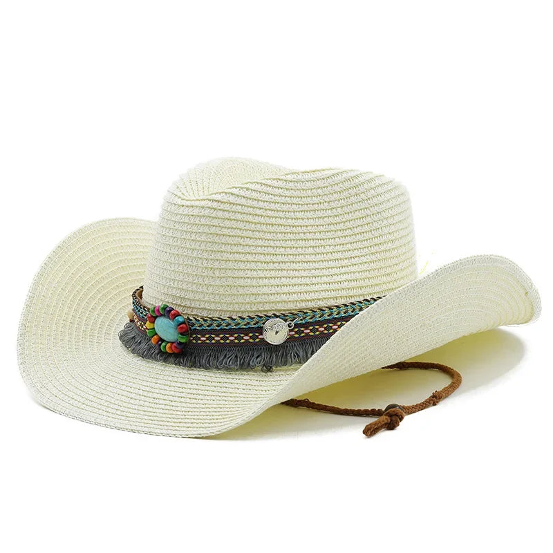 Summer Beach Bohemia Jazz Cap Unisex Breathable Outdoor Holiday Sun Hat