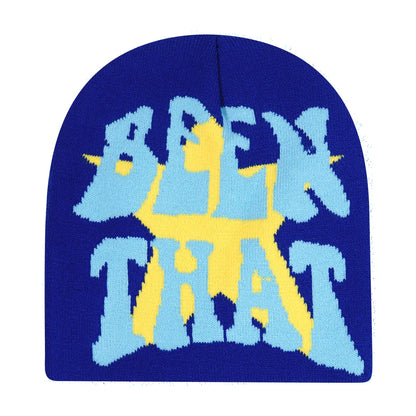 Y2k Letter Butter Knit Hats Skullies Beanies Autumn Winter Warm Hat