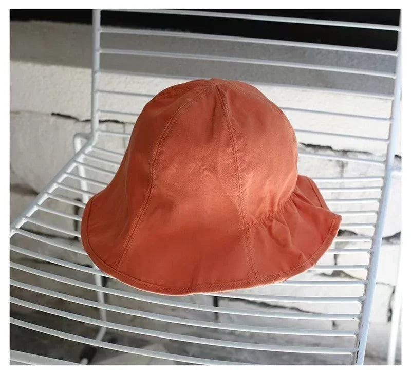 Wide Brim Sun Hats For Women Panama Foldable Wrinkle Bucket Hat