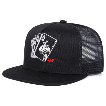 Unisex Poker A Embroidery Hip-hop Hats Spring Autumn Outdoor Adjustable Casual Sunscreen Hat Cap