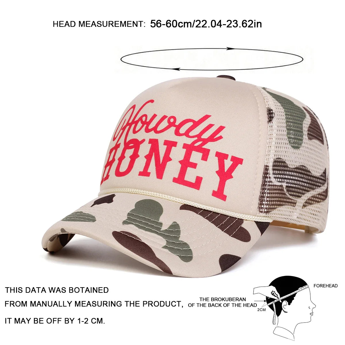 Unisex Howdy Honey Letter Printed Baseball Net Caps Spring and Summer