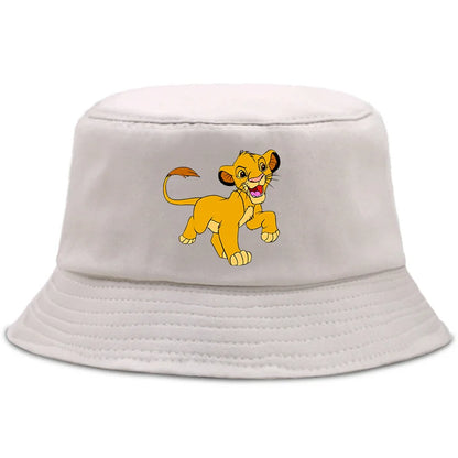 Anime The Lion King Printed Fisherman Hat Cute Cartoon Bucket Hats Autumn Summer