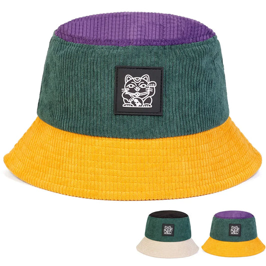 Unisex Cat Embroidery Personality Bucket Hats