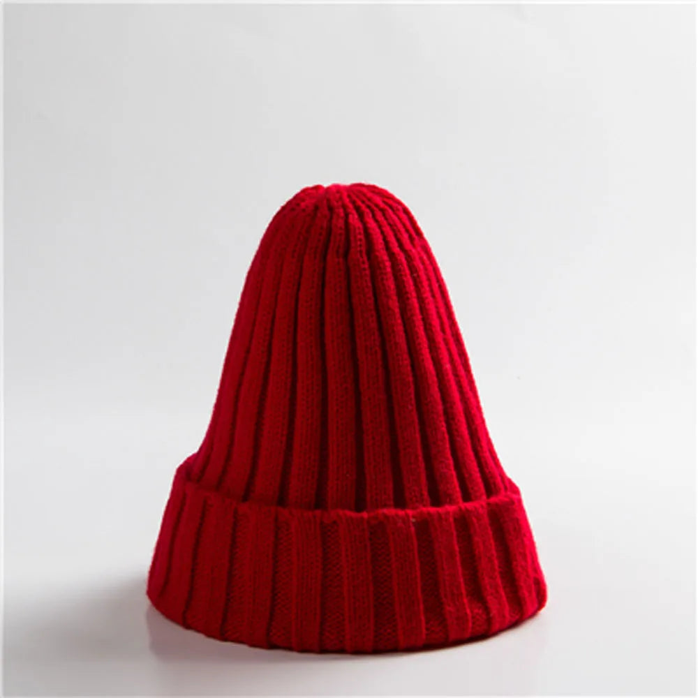 Knitted  Solid Edge Curl Colored Woolen Men's And Women's
