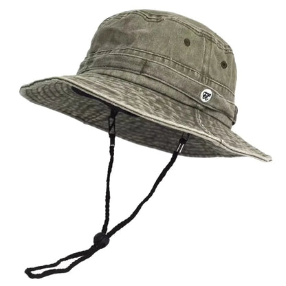 Portable Washed Cotton Bucket Hat Sun Protection Anti-UV