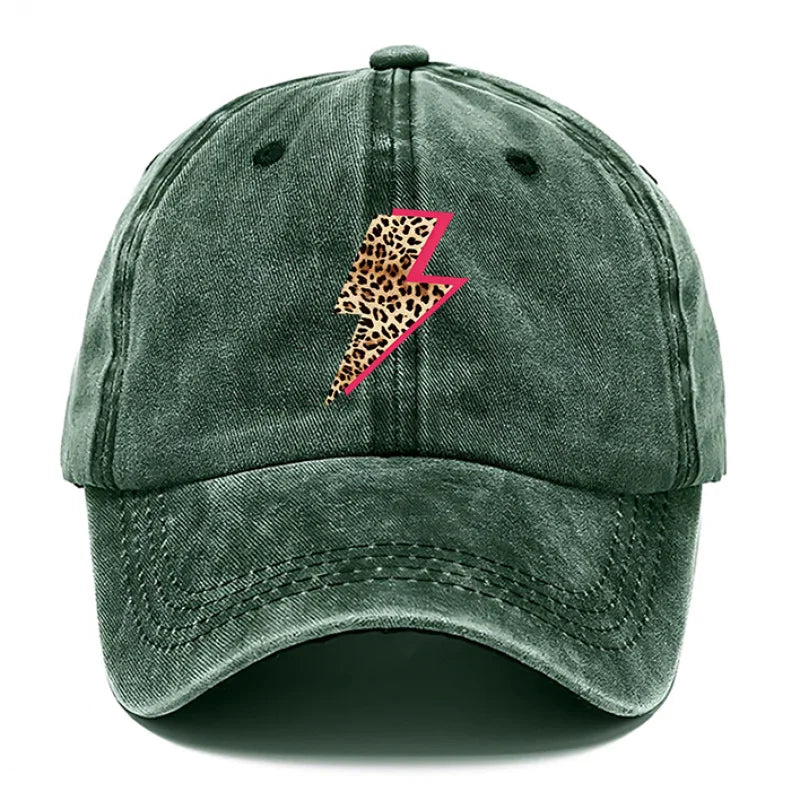 Leopard Lightning Style Printed Baseball Hat