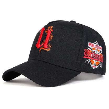 Unisex U Letter Snake Embroidery Baseball Caps Spring And Autumn Outdoor