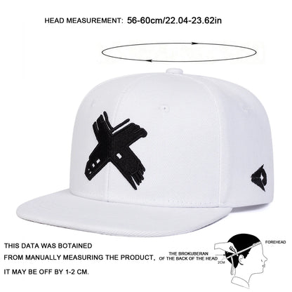 Unisex X Letter Embroidery Hip-hop Hats Spring Autumn Outdoor