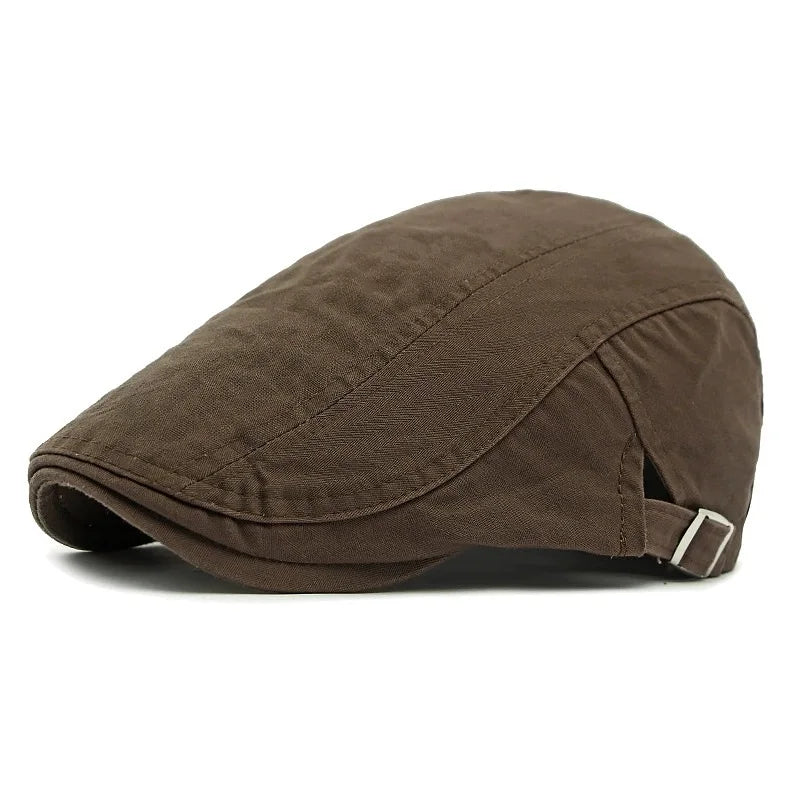 Korean Style Cotton Hats Wholesale British Style Men's Solid Color Peaked Cap