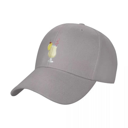 Pina Colada Cocktail Glass Baseball Cap