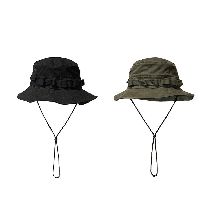 Summer Men Bucket Hat Outdoor UV Protection Wide Brim Panama