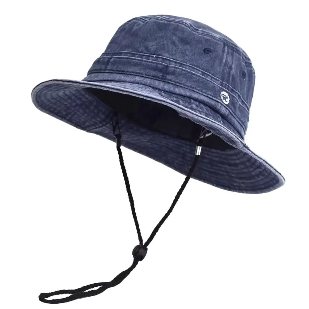 Portable Washed Cotton Bucket Hat Sun Protection Anti-UV