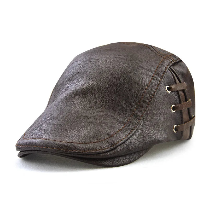 High Quality Men PU Leather Baseball Cap