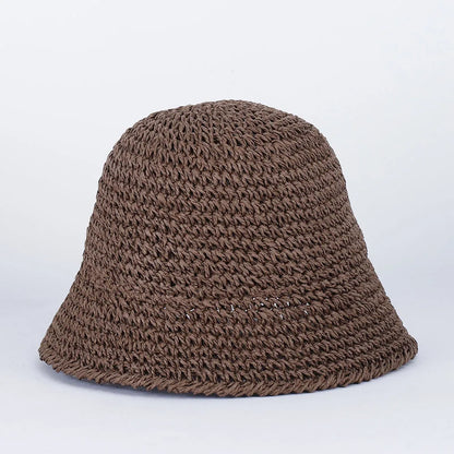 Women Straw Sun Hat Woven Bucket Hat Fishing Hat