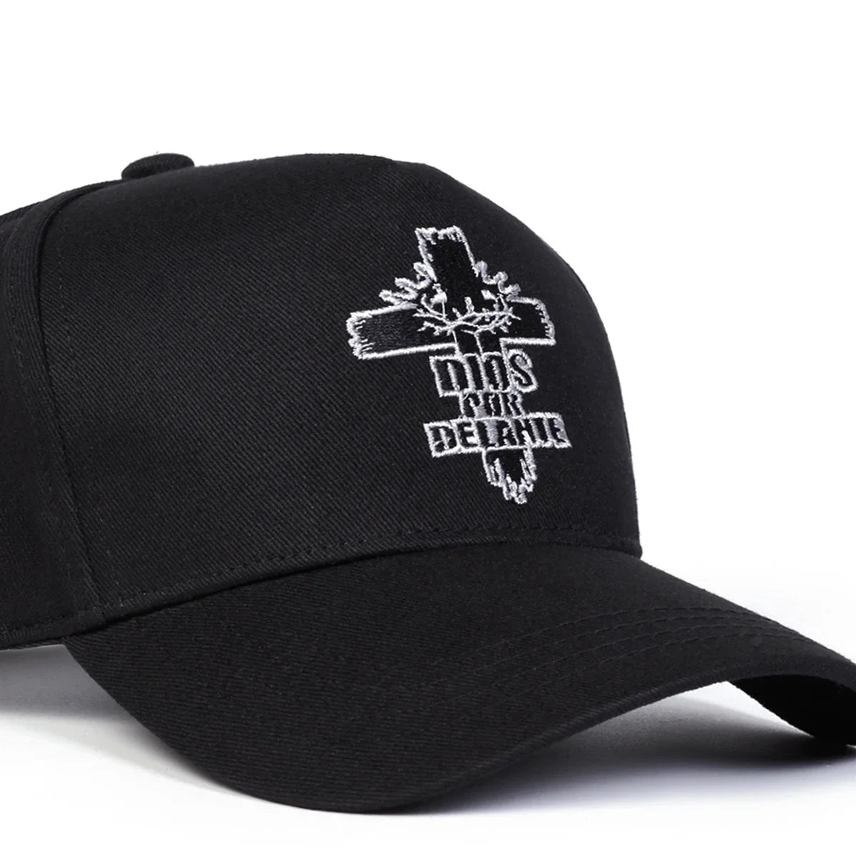 Unisex Dios Por Delante Cross Embroidery Baseball Caps Spring Autumn
