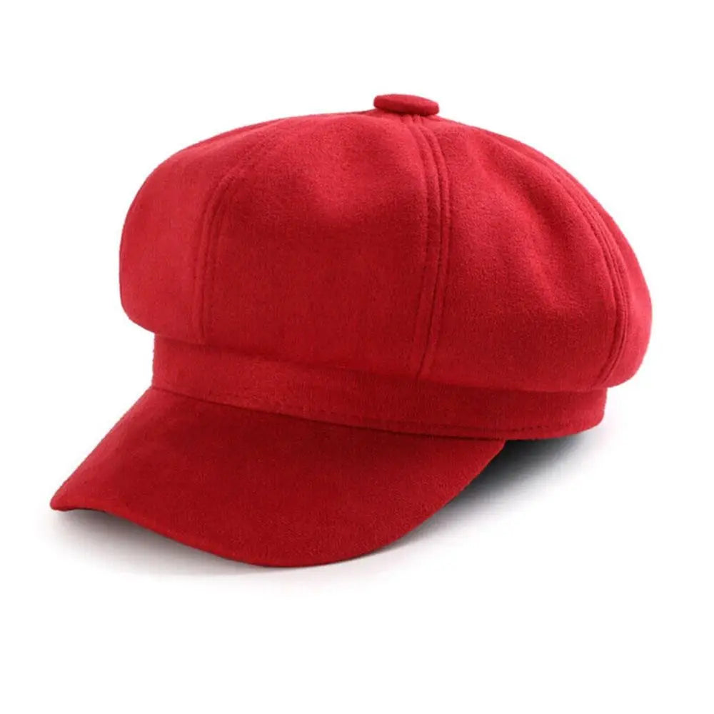 Casual Suede Fabric Hats & Caps Solid Color Adjustable Baker Cap