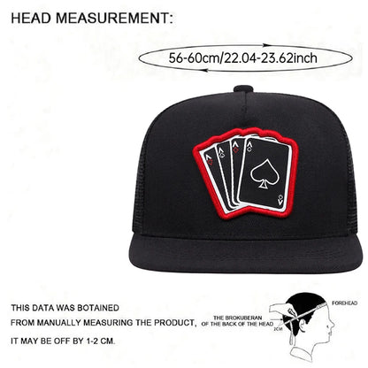 Poker A Four Flat Edge Hat Trendy Hip Hop Hat