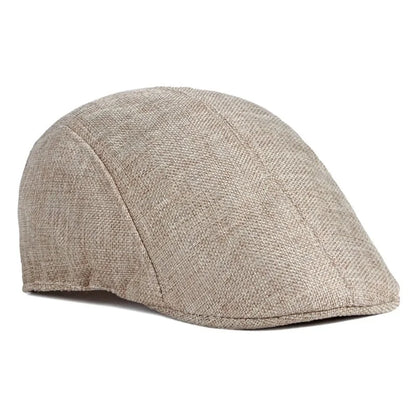 Men's Simple Light Plate Imitation Linen Beret British Retro