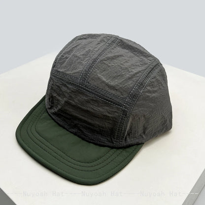 Versatile Quick-Dry Plaid Solid Color Block Baseball Hats