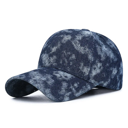 Korean Tie Dye Denim Baseball Cap, Men's And Women's
